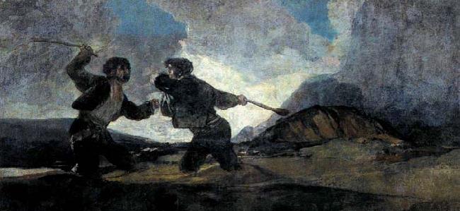 Francisco de goya y Lucientes Duel with Cudgels oil painting image